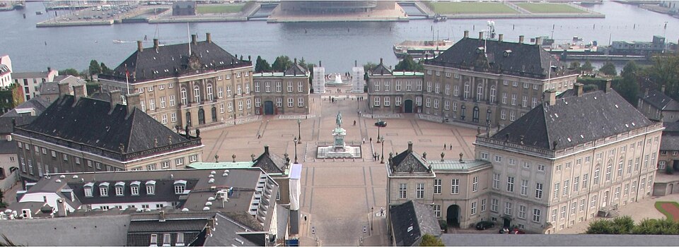 Ponto Turístico Palácio de Amalienborg em Copenhaga