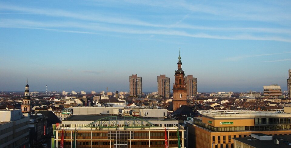 Ponto Turístico Confluência dos Rios Reno e Neckar (Orla) em Mannheim