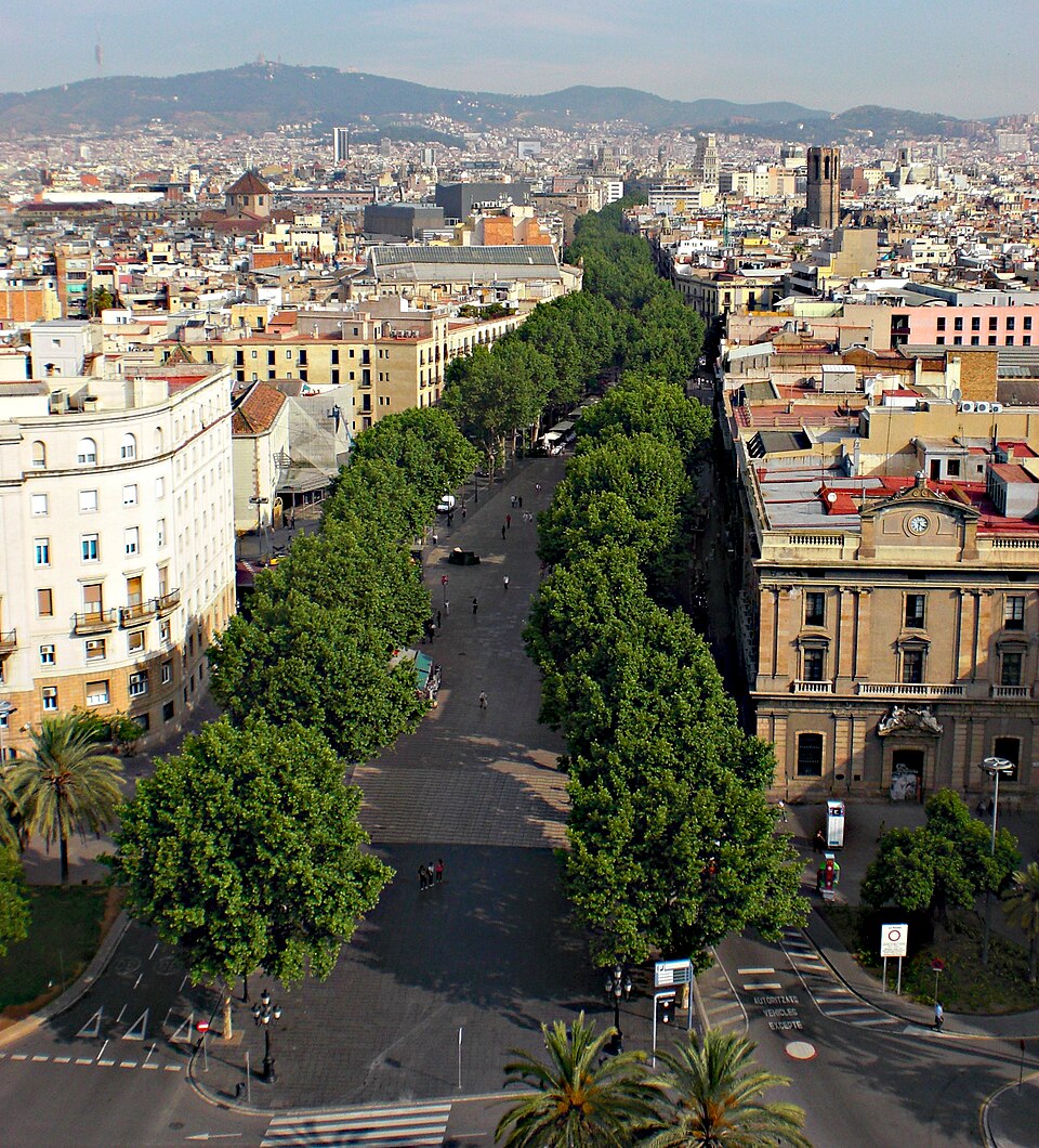 Ponto Turístico Calçadão de Las Ramblas em Barcelona